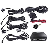 KKmoon Sistema de Aparcamiento Revés Reserva Alerta de Sonido + 4 Sensores (Negro)